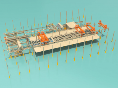 鋁型材立式自動(dòng)氧化著色生產(chǎn)線